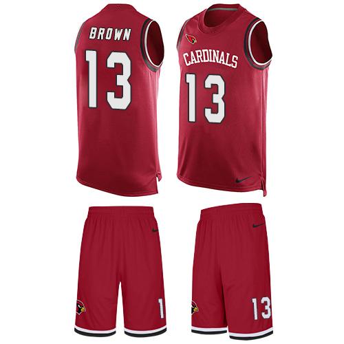 Nike Cardinals #13 Jaron Brown Red Team Color Men's Stitched NFL Limited Tank Top Suit Jersey